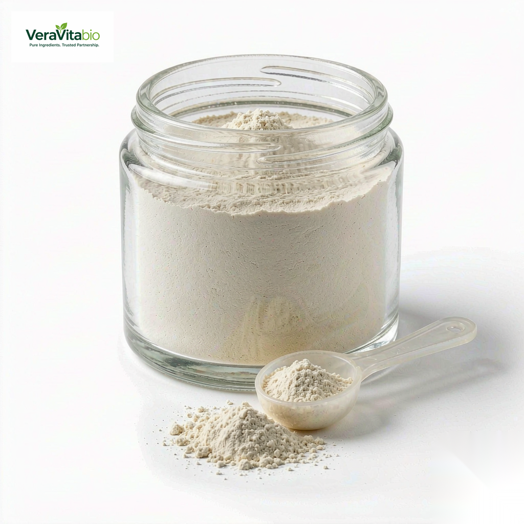 Trans-Resveratrol powder in a white jar - VeraVitabio